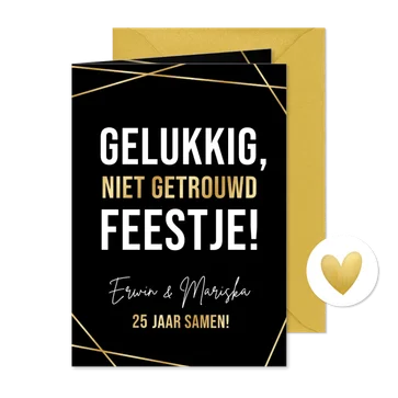 Grappige uitnodiging gelukkig, niet getrouwd feestje!